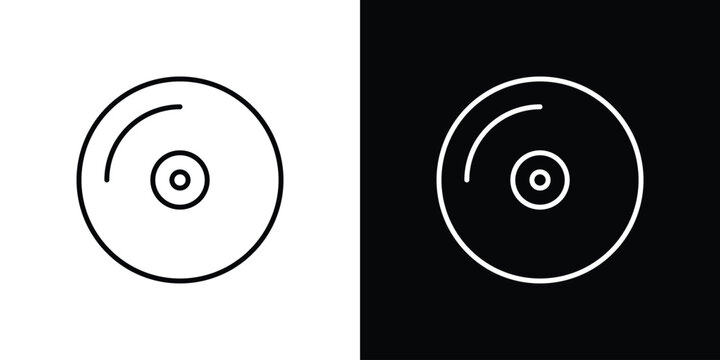 Vinyl icon outline stroke in black.