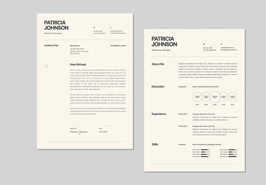 Clean Corporate Resume and Cover Letter Layout