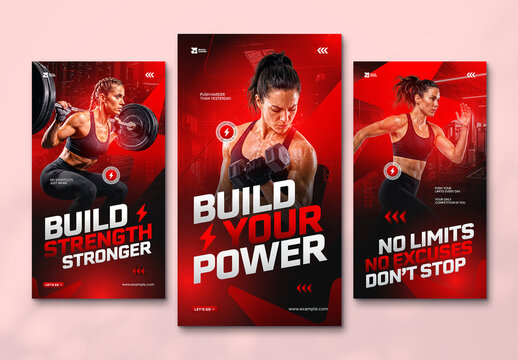 Modern Gym Fitness Social Media Post Layout