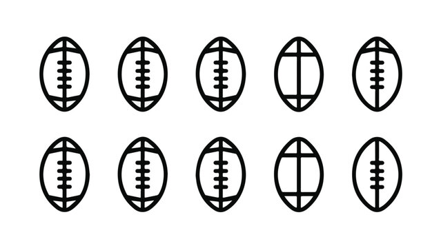 Collection of Classic American Footballs with Vintage Design.