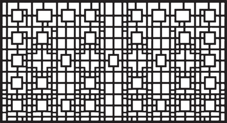 Fototapeta premium Geometric pattern, black and white, seamless background, mosaic texture, abstract design