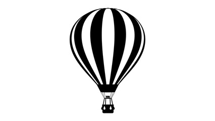 Hot Air Balloon Adventure: A bold graphic illustration of a hot air balloon, featuring a striking black and white striped pattern, ready for an adventure in the sky. © Hasem