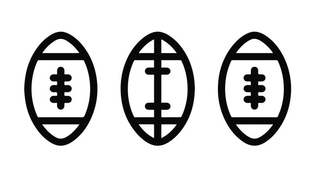 Stylized American Footballs in Black and White Design.