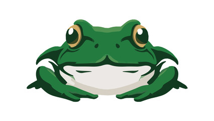 Fototapeta premium Cartoon Green Frog Illustration with Big Eyes.