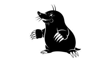 An Anthropomorphic Mole Character: A stylized, cartoonish mole with sharp claws and an intimidating expression stands on its hind legs, ready for action. © Hasem