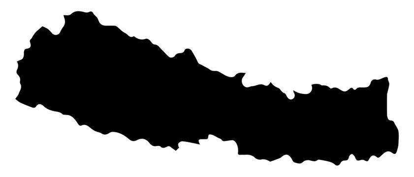 map of nepal svg . black silhouette. flat.  laser cut. circuit vinyl cut. commercial use