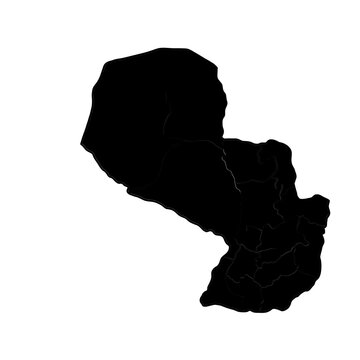 map of paraguay svg. black silhouette. flat.  laser cut. circuit vinyl cut. commercial use