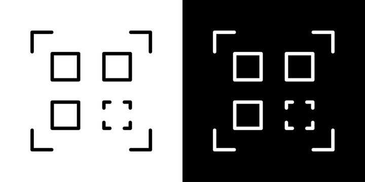 Qr Code Scanner Icon Set. Digital Scanning, Data Capture, And Barcode Reading Outline Symbol Collection. Technology And Security. Editable Stroke. Isolated Vector Illustration