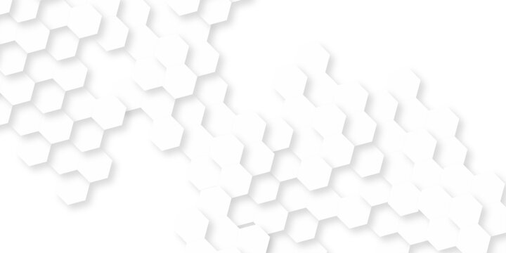 White abstract honeycomb mosaic and tile geometric hexagon vector illustration. geometric digital technology polygon science vintage square mosaic and web cover business texture.