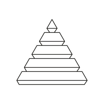 Pyramid Shape Illustration, Stepped Pyramid Graphic