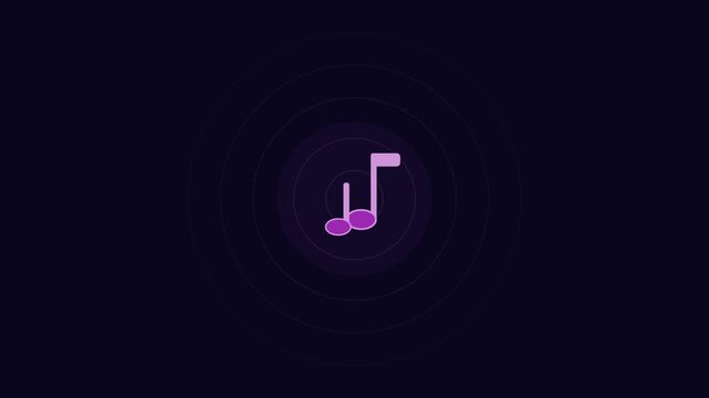 Purple Music Note Sound Animation