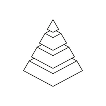 Pyramid Shape Illustration, Stepped Pyramid Graphic
