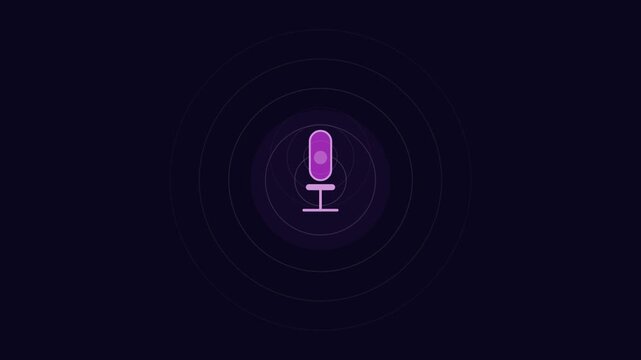 Purple Mic Sound Wave Animation