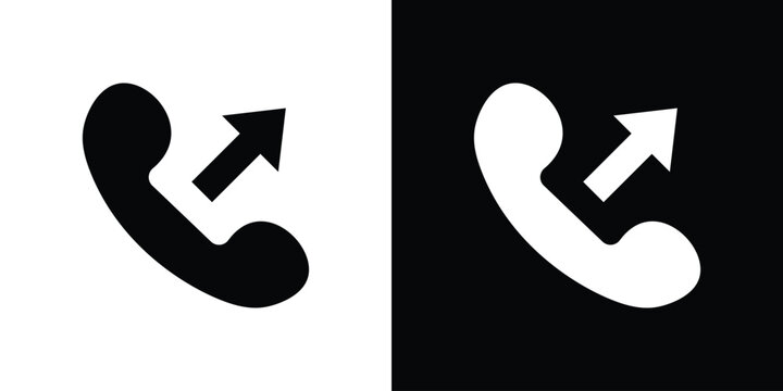 Call outgoing icon flat design concept in black