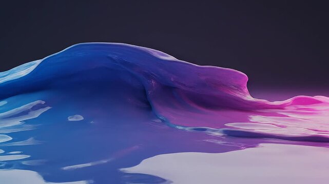 Horizontal 3D glass abstract water liquid sleek glossy loop animation website landing interface tech innovation dynamic promo banner template cover UI UX app startup marketing blue pink gradient