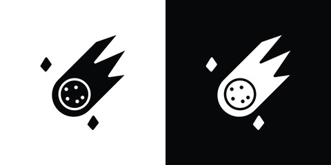Comet icon flat design concept in black © Oliver