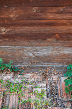 Weathered wood creates rustic texture