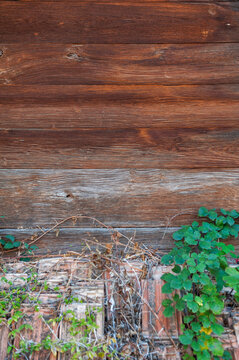 Weathered wood creates rustic texture