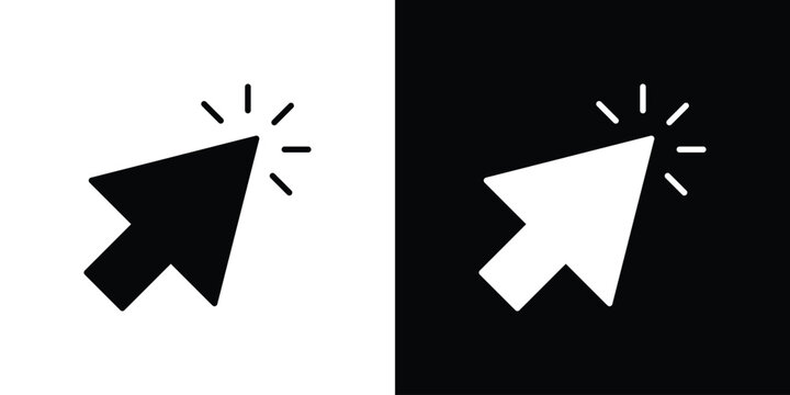 Cursor icon flat design concept in black