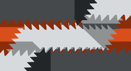 Fototapeta premium Interlocking Serrated Gears Abstract Background