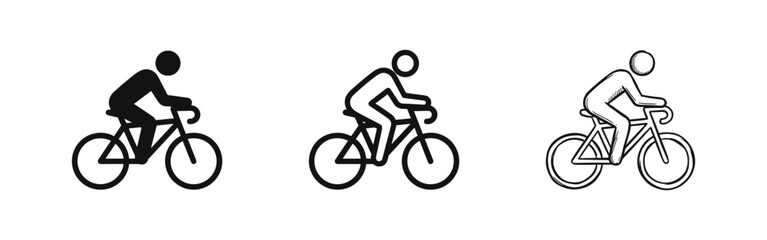 Naklejka premium Cycling, sport, and athletic activity icons set