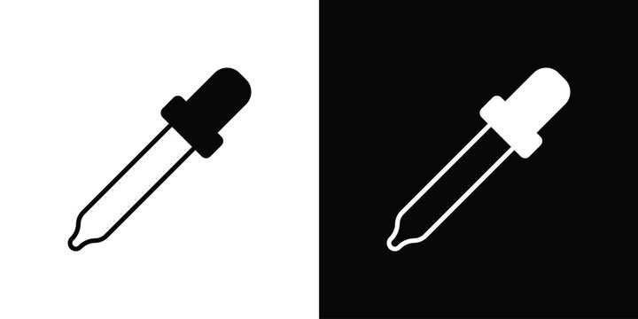 Eye dropper icon flat design concept in black