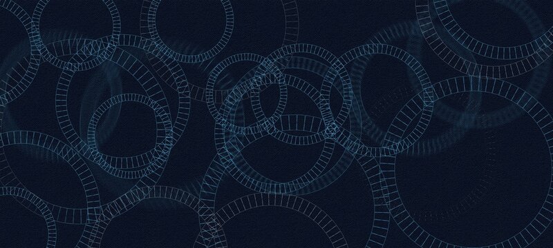 Dark blue background with circles
