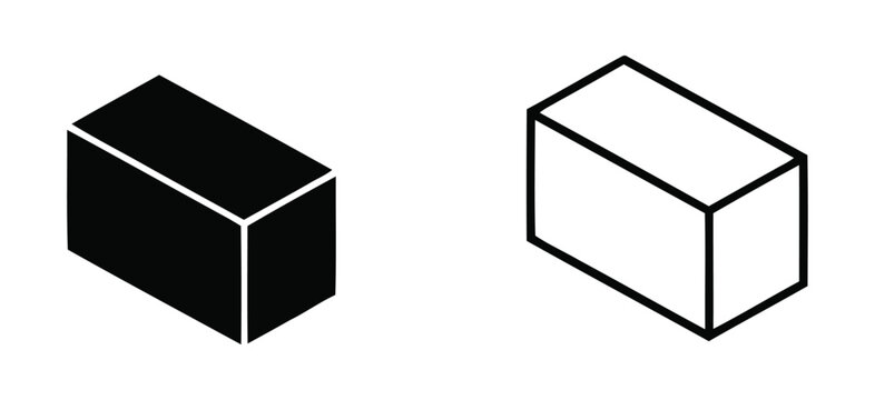 Black and white 3D cube icons in isometric view on white background