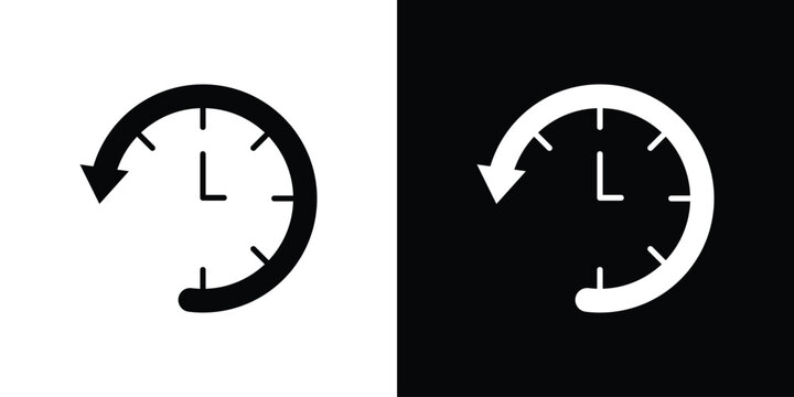 Past time icon flat design concept in black