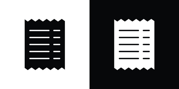 Receipt icon flat design concept in black