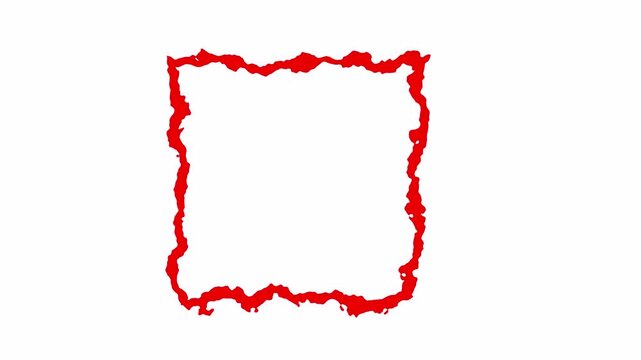  animation scribble red square  as a marker 4k in transparent background