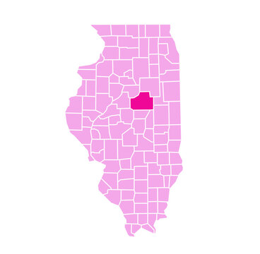 McLean County highlighted in red on Illinois state map