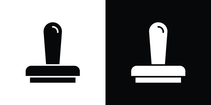 Stamp icon flat design concept in black