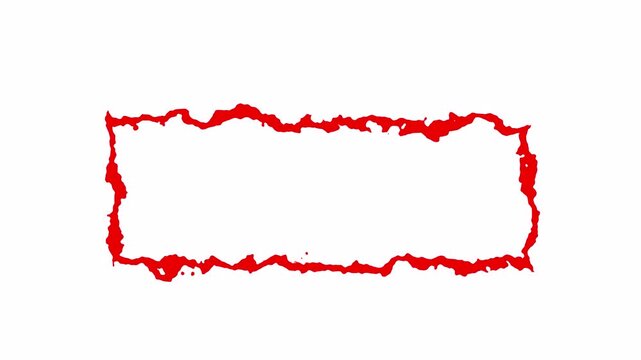 red rectangle scribble animation as a marker 4k in transparent background