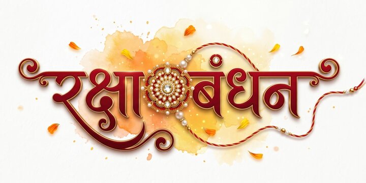 Luxury Devanagari Raksha Bandhan Typography Design