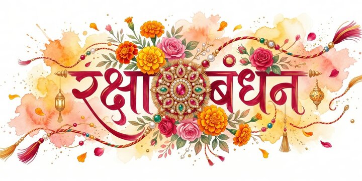 Premium Devanagari Raksha Bandhan Greeting Design