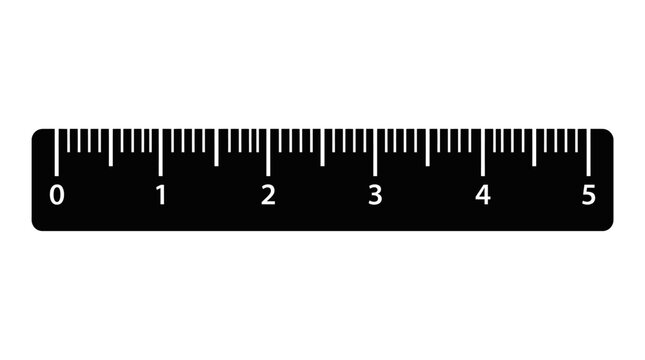 Black ruler with white markings for measurement.