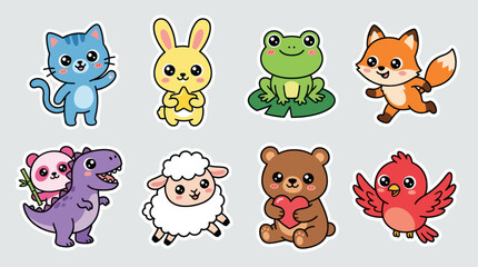 Fototapeta premium Cute cartoon animals collection