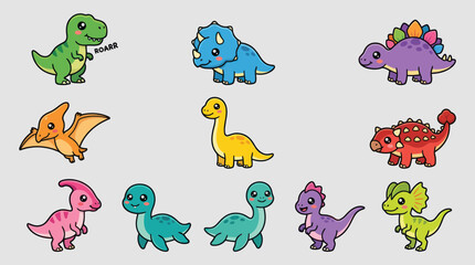 Cute cartoon dinosaur collection © hartanto