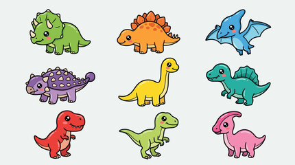 Cute cartoon dinosaur collection © hartanto
