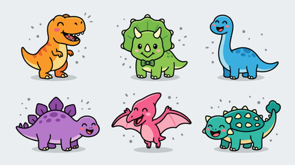 Cute cartoon dinosaurs characters © hartanto