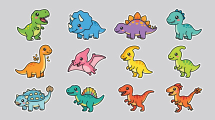 Cute cartoon dinosaurs collection © hartanto