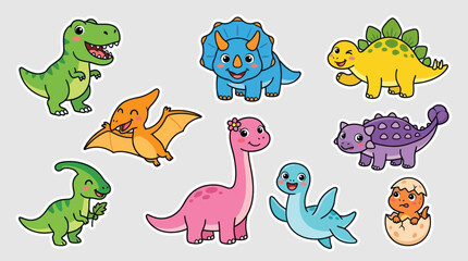 Cute cartoon dinosaurs collection © hartanto