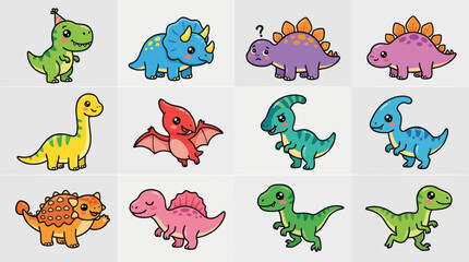Cute cartoon dinosaurs collection © hartanto