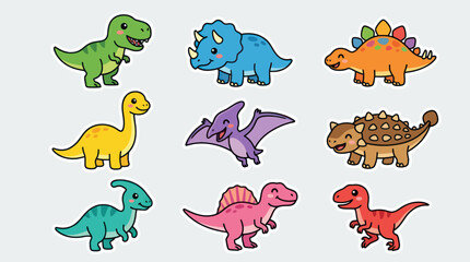 Cute cartoon dinosaurs collection © hartanto