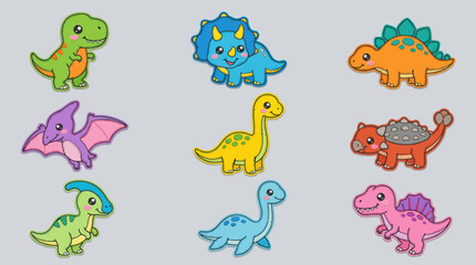 Cute cartoon dinosaurs collection © hartanto