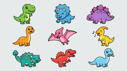 Cute cartoon dinosaurs collection © hartanto