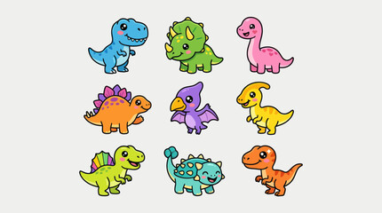 Cute cartoon dinosaurs collection © hartanto