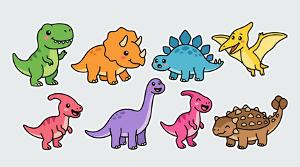 Cute cartoon dinosaurs collection © hartanto