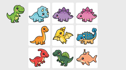 Cute cartoon dinosaurs collection © hartanto